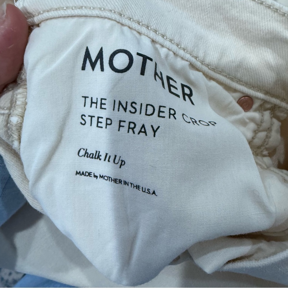 NWT Mother Jeans The Insider Crop Step Fray in Chalk Ivory - Picture 7 of 9